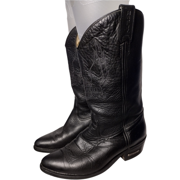 Harley Davidson Oil Resistant Pull On Leather Boots - Picture 6 of 12